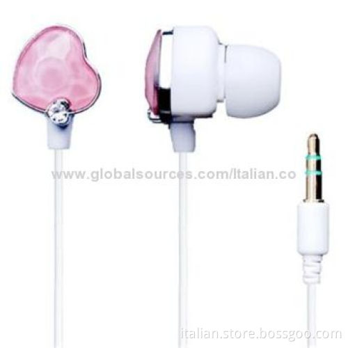 Stereo In-ear Earphones with Crystal for Young, Suitable for iPhone